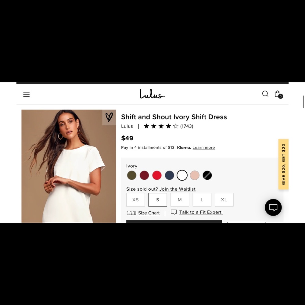 Ivory shift dress